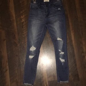 Distressed Blue Skinny Jeans